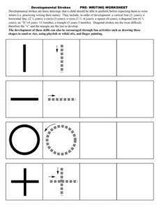 Developmental Strokes: Pre-Writing Worksheet Worksheet for Pre-K ...