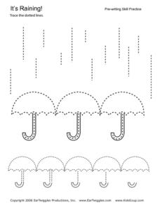 Its Raining: Pre-writing Skill Practice Worksheet for Pre-K ...
