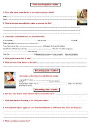 pride and prejudice worksheet