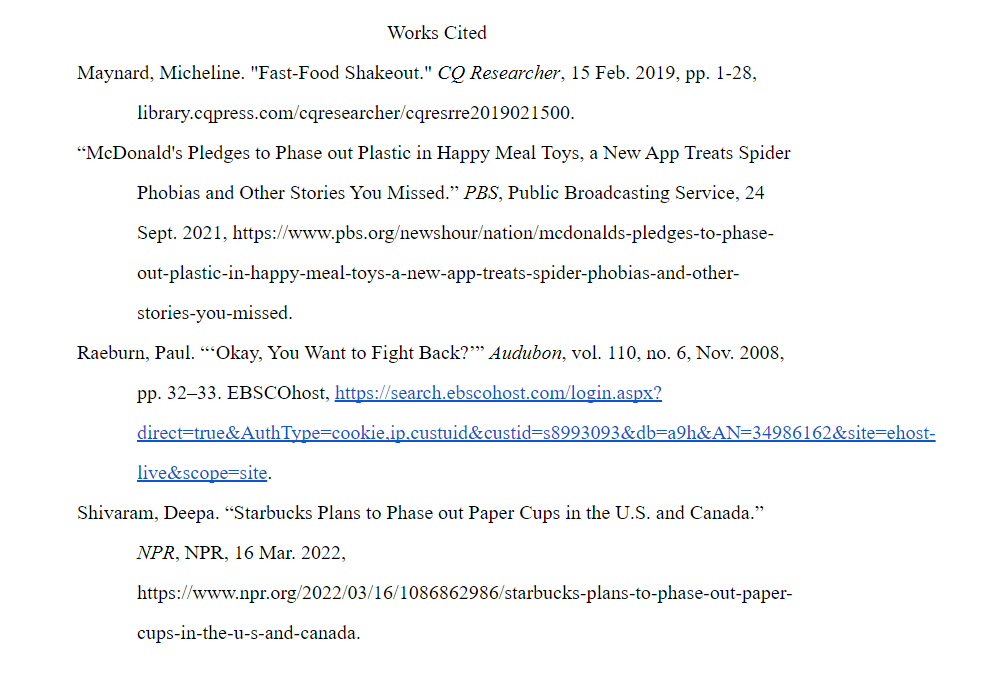 primary and secondary works cited