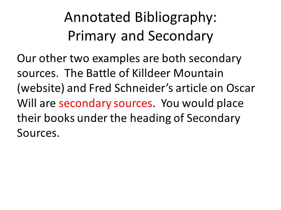 primary and secondary works cited