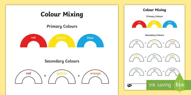 Colour Mixing Worksheet / Worksheet (teacher made) - Twinkl