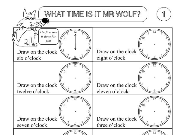 Primary Numeracy Worksheet Pack: Showing the Time  