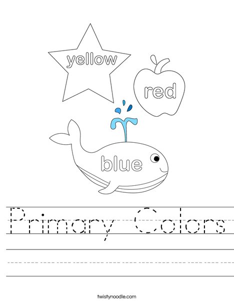 Primary Colors Worksheet - Twisty Noodle