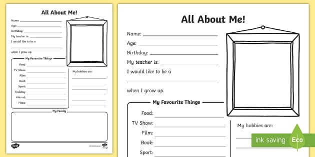 Back to School All About Me Worksheet | Primary Resource