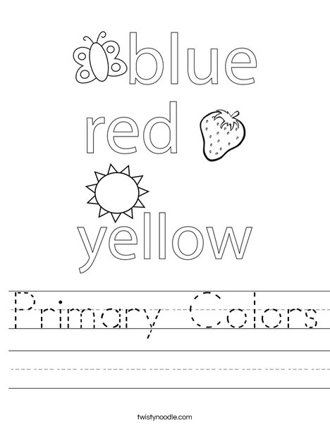 Primary Colors Worksheet - Twisty Noodle