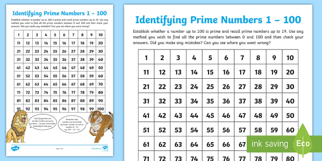 prime and composite 1 100 worksheet