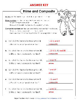 prime and composite numbers worksheet 4th grade