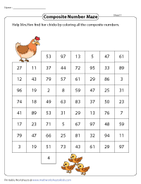 Prime and Composite Numbers Worksheets