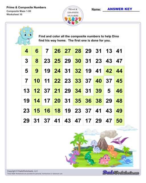 prime and composite worksheet