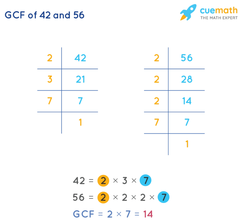 GCF of 42 and 56 | How to Find GCF of 42, 56?