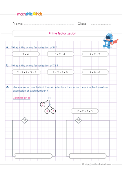 Grade 5 number theory worksheets: Free download