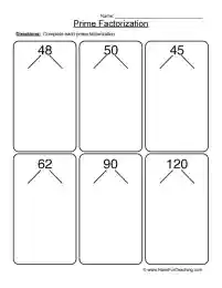 Prime Factorization Worksheet by Teach Simple