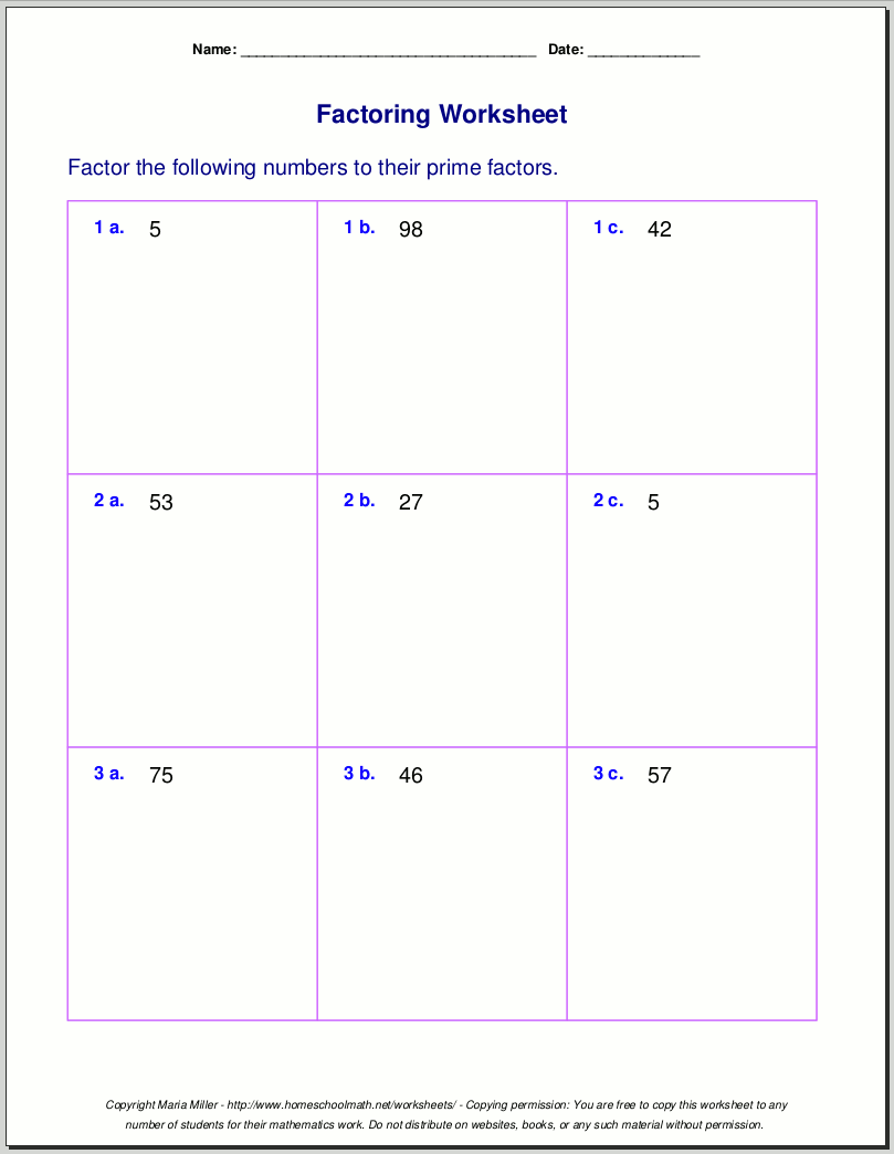 prime number chart worksheet