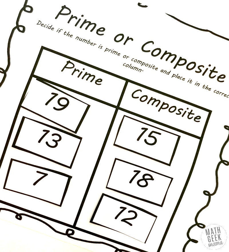 prime or composite worksheet