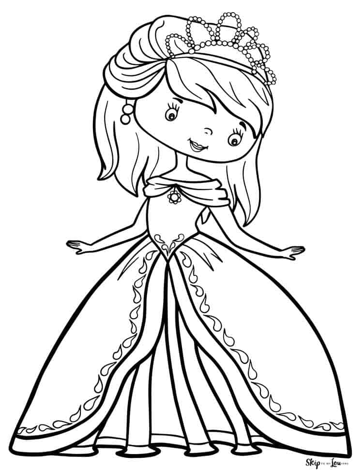 princess coloring worksheet