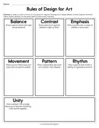 Rules of Design for Art Worksheet by Teach Simple