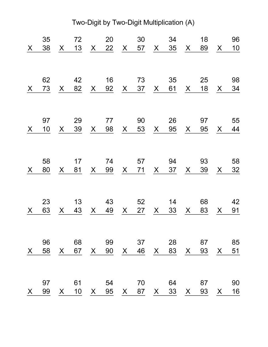 print 2 digit multiplication worksheet