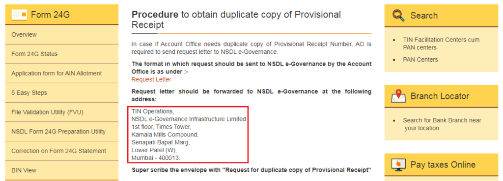 Application for Duplicate Provisional Reciept Number- Learn by Quicko