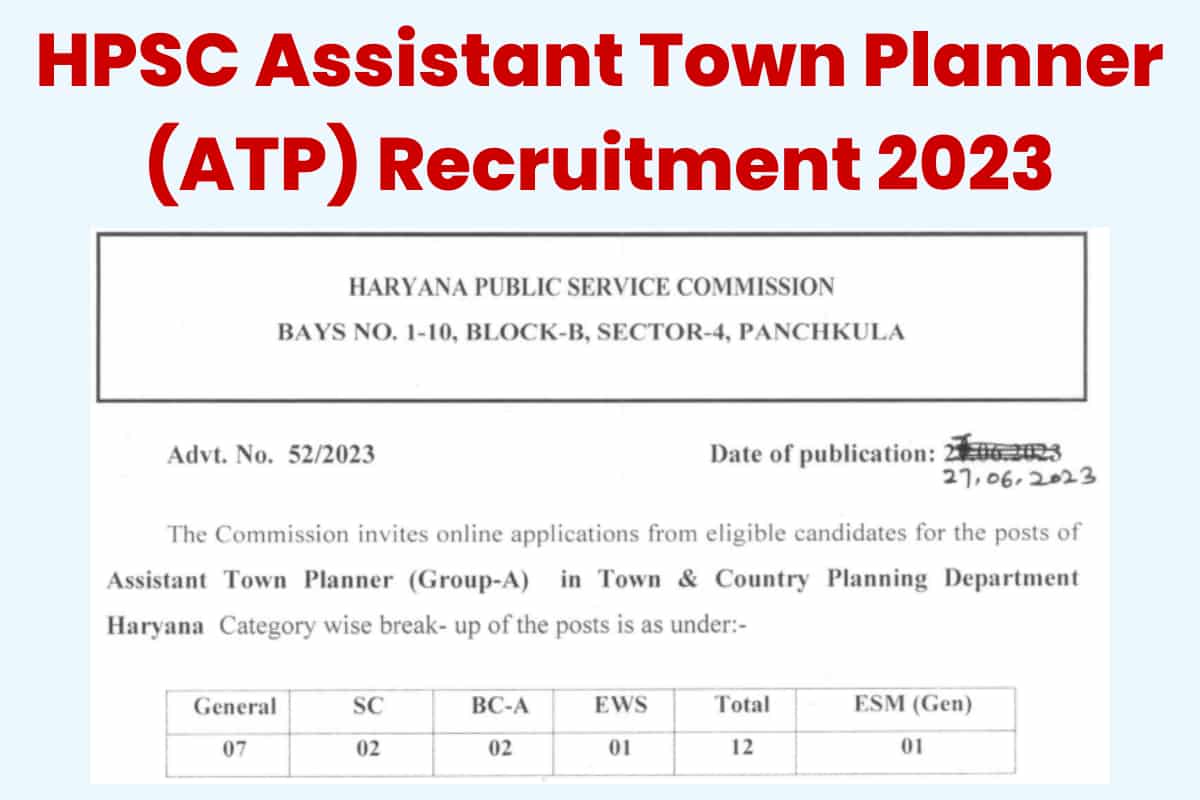 HPSC Assistant Town Planner Recruitment 2023 Notification and ...