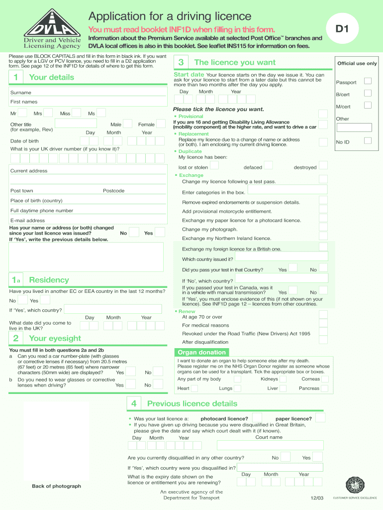 D1 Form - Fill Online, Printable, Fillable, Blank | pdfFiller