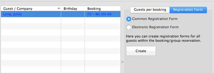 Print registration form - lodgit Hotelsoftware