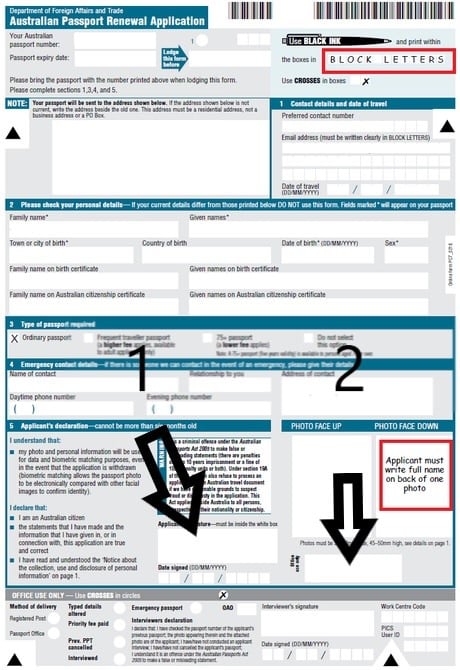 print application form of passport