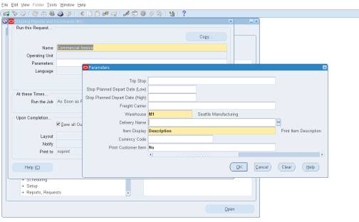 print commercial invoice report