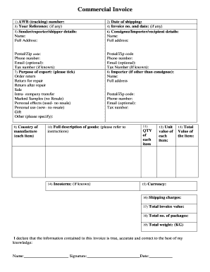 print commercial invoice report
