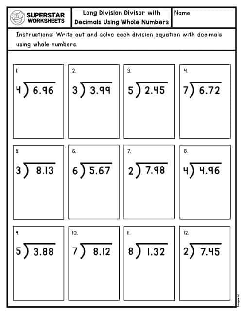Long Division Worksheets -Worksheets Library