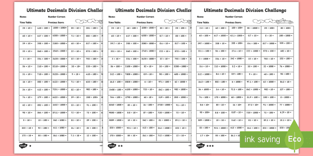 Dividing Decimals Worksheet | Teacher-Made Resource - Twinkl