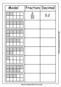 Decimal Model / FREE Printable Worksheets - Worksheetfun
