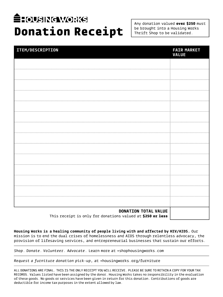 Donation Receipt Works - Fill Online, Printable, Fillable, Blank ...
