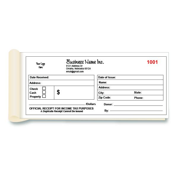 Donation Receipt Book Printing - Custom Non-Profit Receipts ...