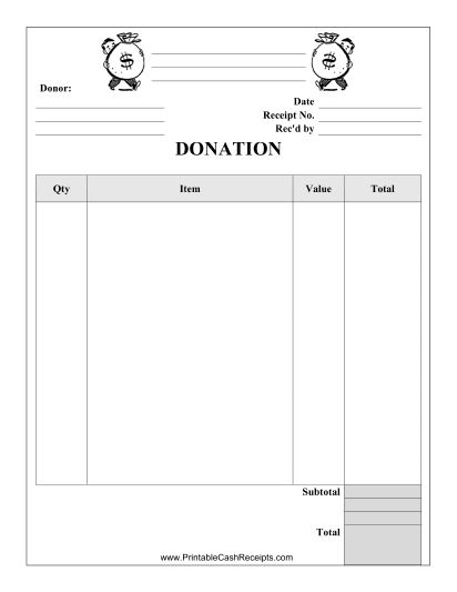 print donation receipt