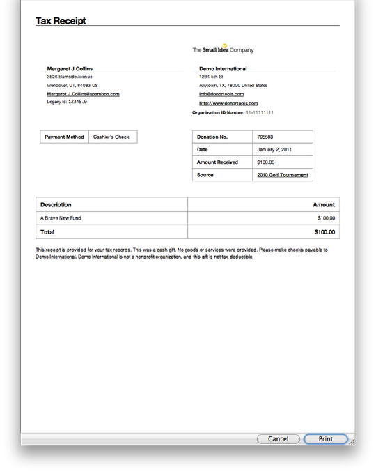 How to Generate and Print a Tax Receipt