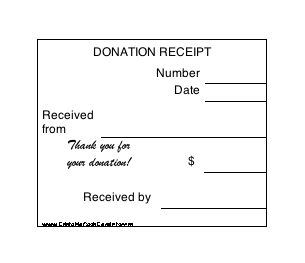 Donation Receipt (6 per page)