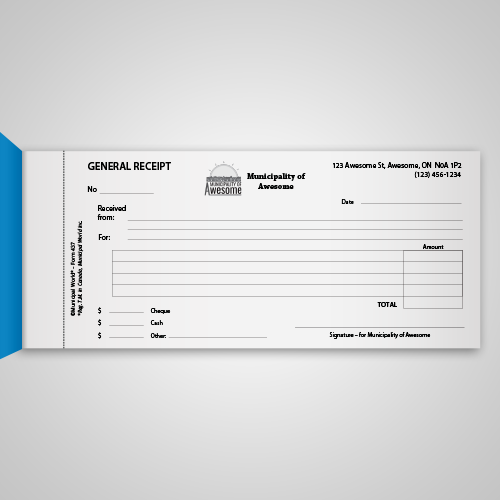 General receipt book with Custom Logo - Municipal Supplies ...