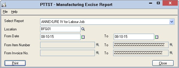 print excise invoice