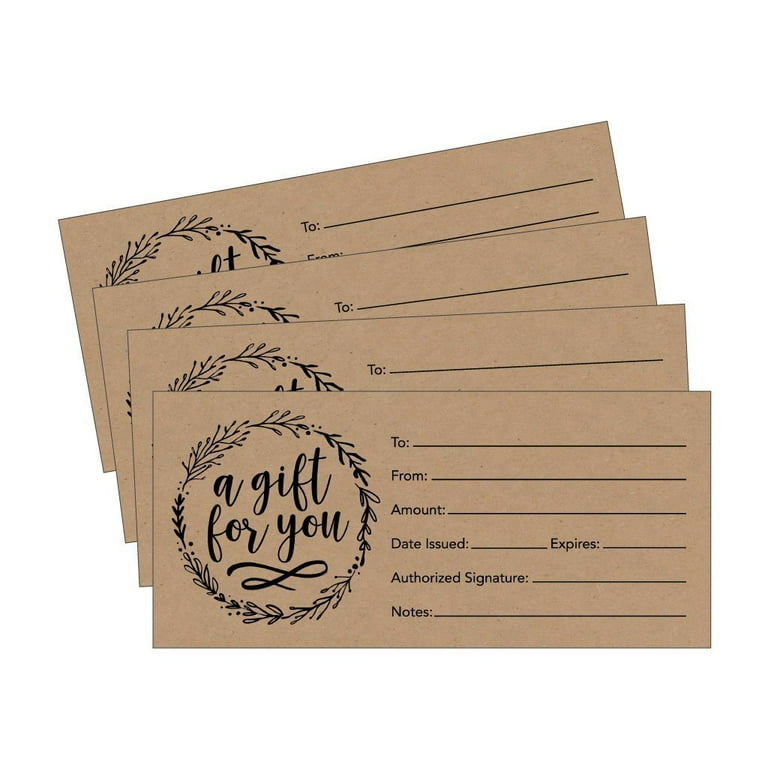 print gift certificates for your business