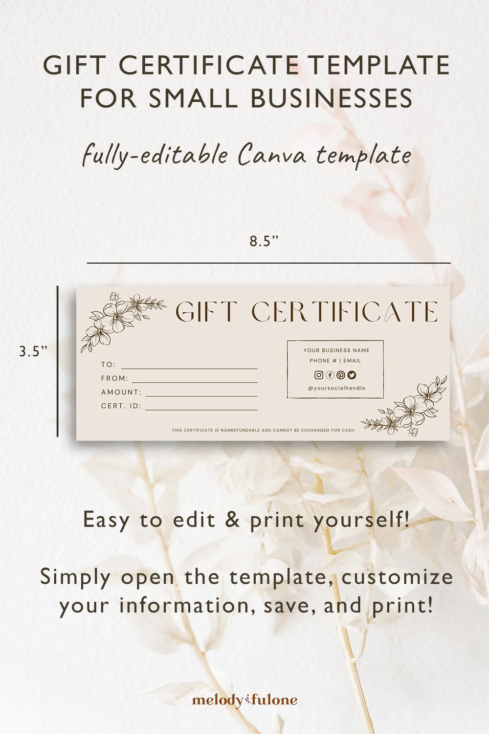 print gift certificates for your business