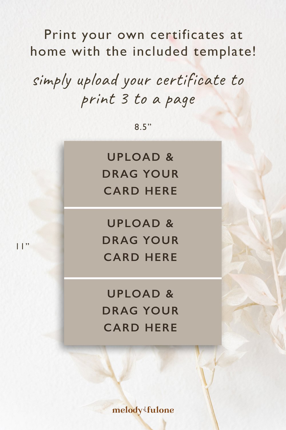 Printable Gift Certificate Canva Template - Melody Fulone