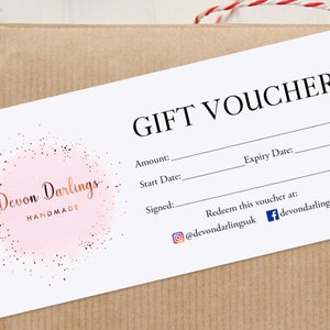 Gift Certificates for Small Businesses Logo Gift Vouchers ...