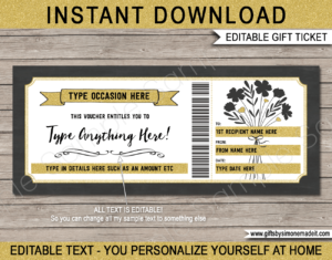 Printable Gift Voucher Template | Gift Certificate | Gift Card ...