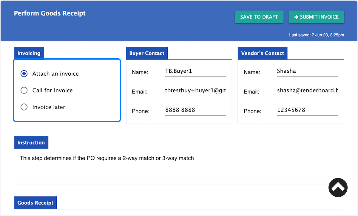TenderBoard FAQ - Upload Supplier Invoice to Goods Receipt ...