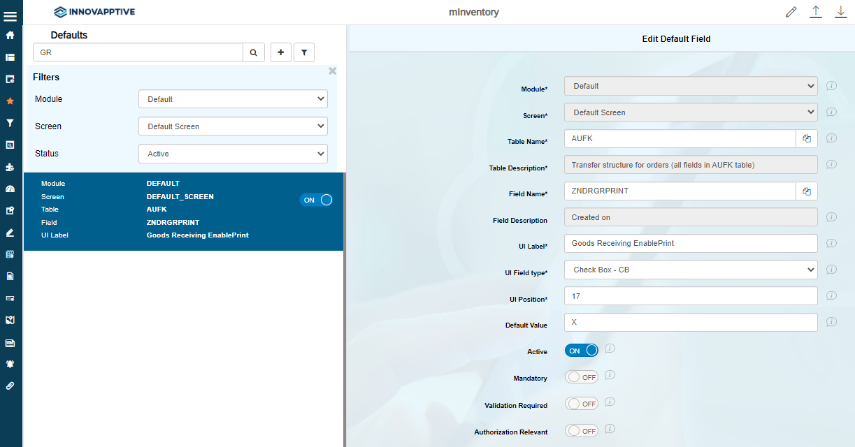 Enable / Disable Goods Receipt and Goods Issue Printing Functionality