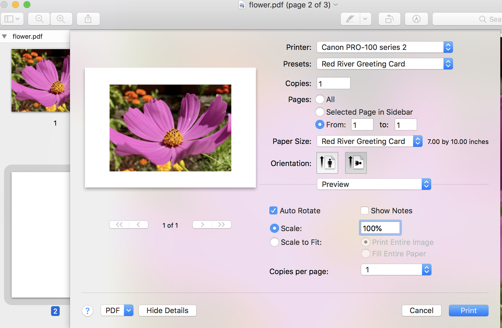 How to print a 5 x 7 folded greeting card… - Apple Community