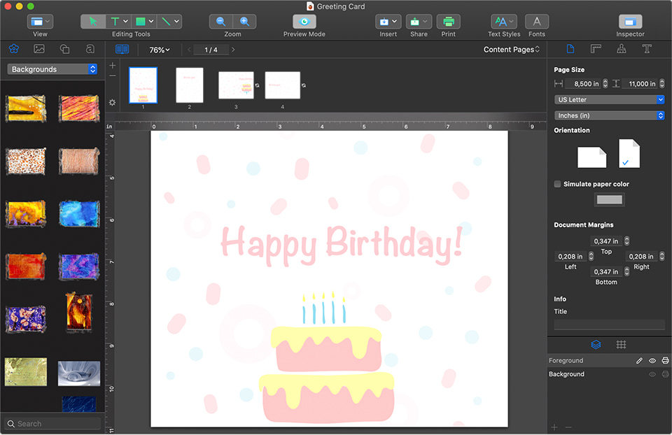 print greeting card on mac