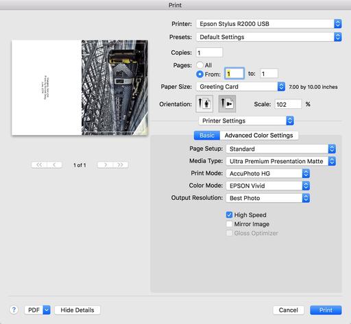 print greeting card on mac