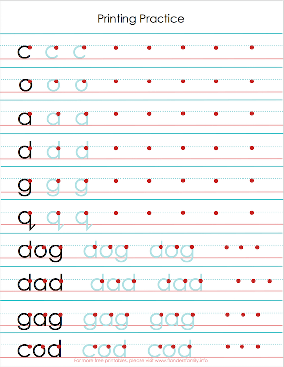 Free Printing Practice Sheets to help with letter reversals | from ...